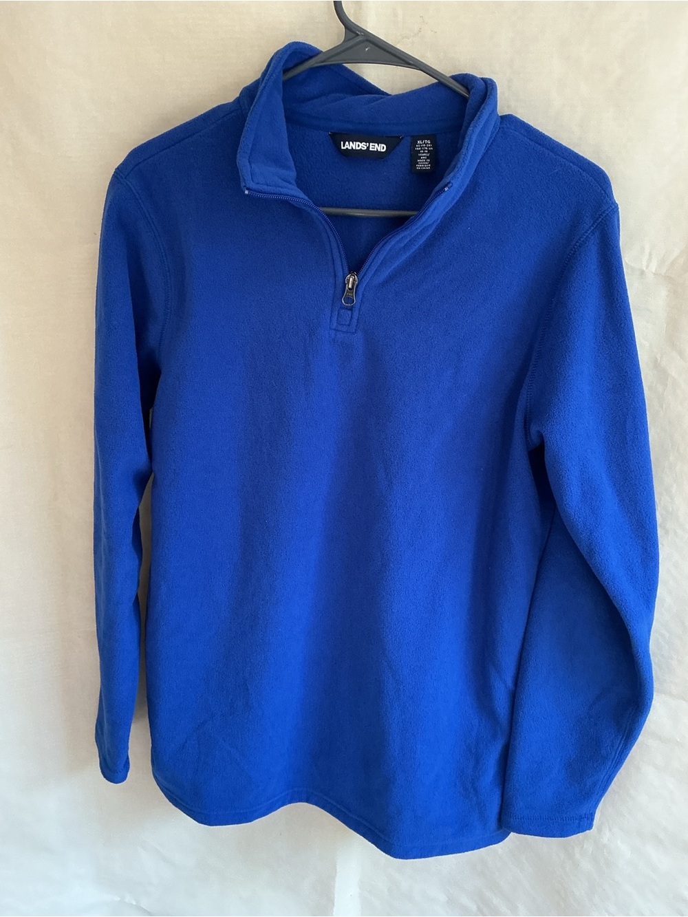 Lands' End Bright Blue Quarter-Zip Fleece Pullover Boys